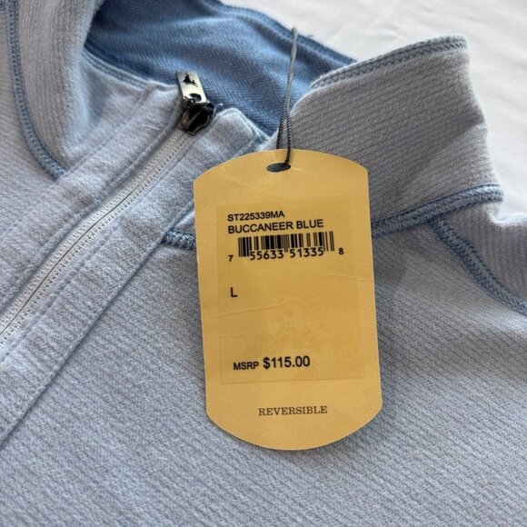 Tommy Bahama Reversible Sweater Men L Blue Half Zip Flip Side NWT Pullover - Picture 4 of 16
